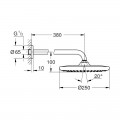 Верхний душ с настенным кронштейном Grohe Tempesta 26668000 - Фото 2